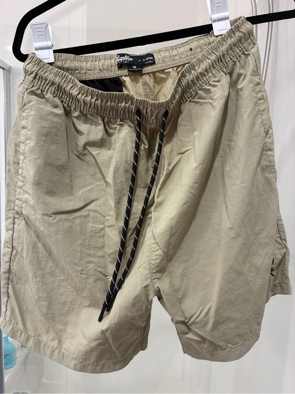 Brooklyn Cloth Men's Athletic Drawstring Shorts in Khaki